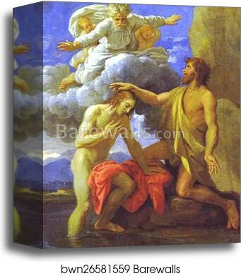 The Baptism of Christ by Nicolas Poussin, Canvas Print