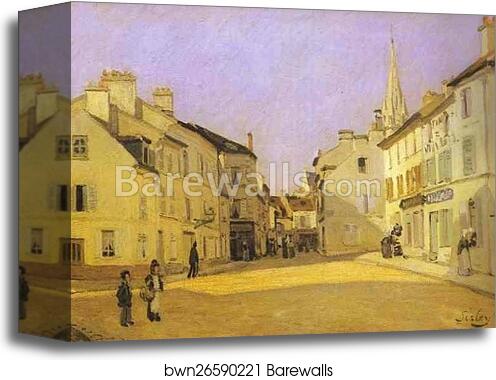 Square in Argenteuil (rue de la Chaussée) by Alfred Sisley, Canvas Print