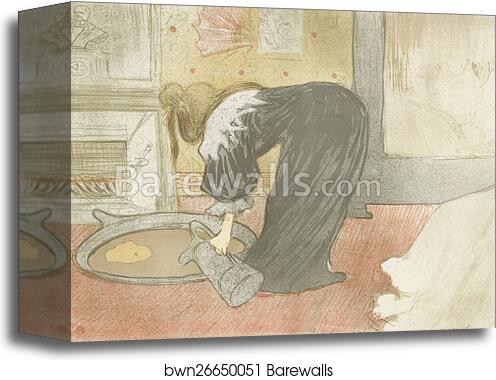 Elles: Woman at the tub by Henri De Toulouse-Lautrec, Canvas Print