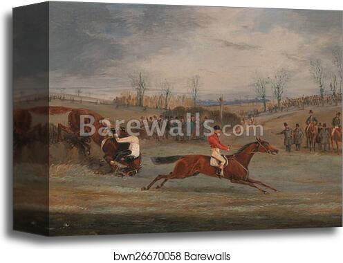 Scenes from a steeplechase: Near the Finish by Henry Thomas Alken, Canvas Print Scenes from a steeplechase: Near the Finish by Henry Thomas Alken, Canvas Print