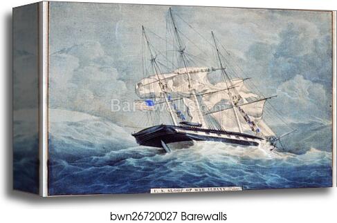 U.S. sloop of war Albany: 22 guns by Currier & Ives, Canvas Print