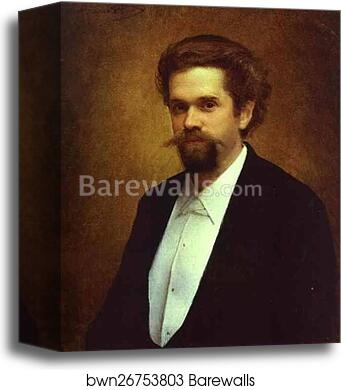 Portrait of the Cellist S. Morozov by Ivan Kramskoy, Canvas Print