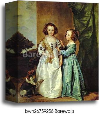 Portrait of Philadelphia and Elizabeth Wharton by Sir Anthony Van Dyck, Canvas Print Portrait of Philadelphia and Elizabeth Wharton by Sir Anthony Van Dyck, Canvas Print
