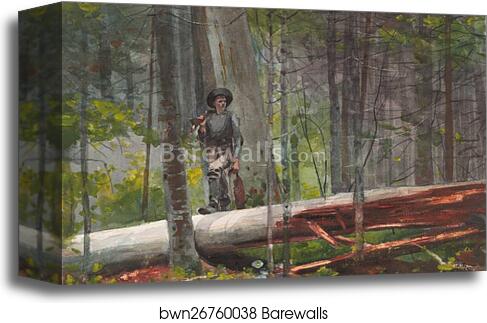 Hunter in the Adirondacks by Winslow Homer, Canvas Print