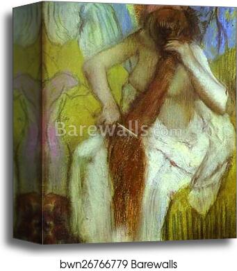 Woman Combing Her Hair by Edgar Degas, Canvas Print