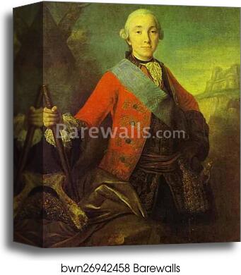 Portrait of Great Duke Peter Fedorovich, Later Emperor Peter III by Fedor Rokotov, Canvas Print