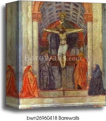 The Holy Trinity with the Virgin, St. John and Two Donors by Masaccio, Canvas Print
