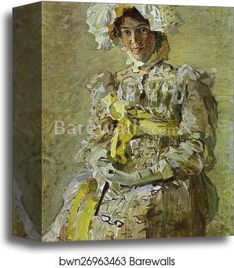 Portrait of Nadezhda Zabela-Vrubel, the Artist's Wife, in an Empire Dress by Mikhail Vrubel, Canvas Print Portrait of Nadezhda Zabela-Vrubel, the Artist's Wife, in an Empire Dress by Mikhail Vrubel, Canvas Print