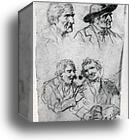 Studies of Heads of Men by George Caleb Bingham, Canvas Print