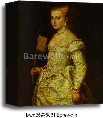 Portrait of a Lady in White by Titian, Canvas Print
