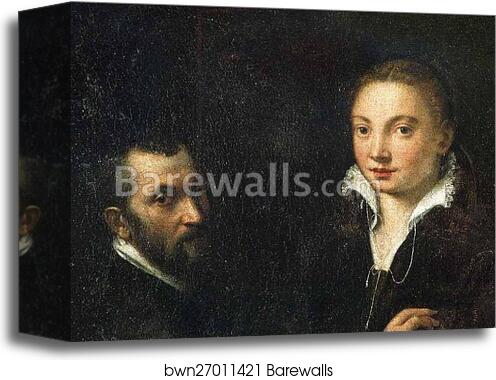 Bernardino Campi Painting Sofonisba Anguissola. Detail by Sofonisba Anguissola, Canvas Print