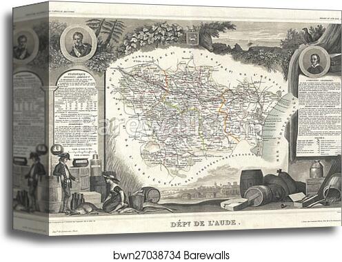 Dept. de L'Aude by Victor Jules Levasseur, Canvas Print