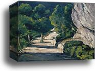 Landscape. Road with Trees in Rocky Mountains by Paul Cézanne, Canvas Print