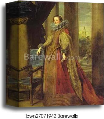 Presumed Portrait of the Marchesa Geronima Spinola-Doria of Genoa by Sir Anthony Van Dyck, Canvas Print