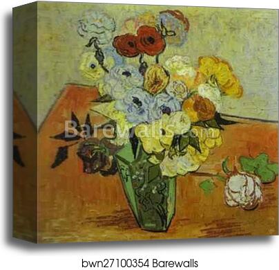 Roses and Anemones by Vincent Van Gogh, Canvas Print