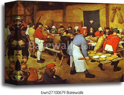 The Peasant Wedding by Pieter Bruegel The Elder, Canvas Print