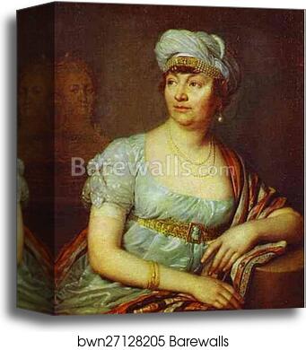 Portrait of M-me de Stael by Vladimir Borovikovsky, Canvas Print