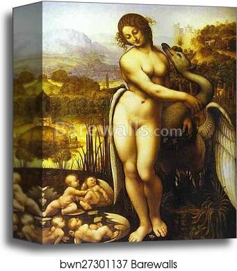 Copy of Leda and the Swan by Leonardo da Vinci by Leonardo Da Vinci, Canvas Print