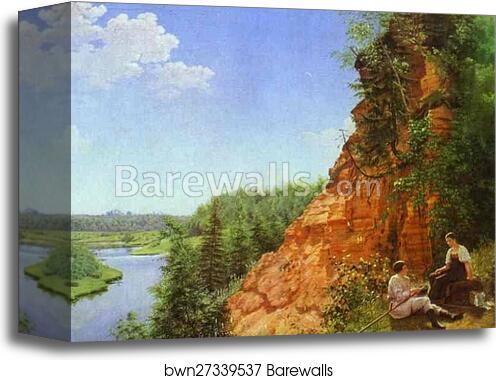 View of the River Tosno by Alexey Tyranov, Canvas Print