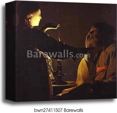 Appearance of an Angel to St. Joseph by Georges De La Tour, Canvas Print