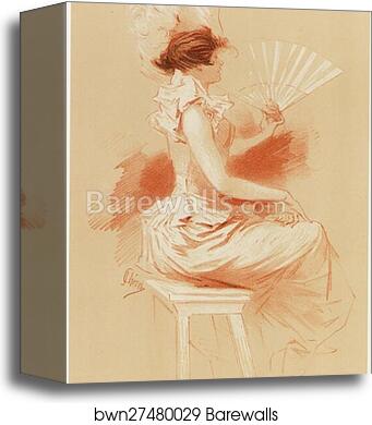 Original drawing for Les Maîtres de l’Affiche from issue 13, Dec. 1896 by Jules Chéret, Canvas Print Original drawing for Les Maîtres de l’Affiche from issue 13, Dec. 1896 by Jules Chéret, Canvas Print