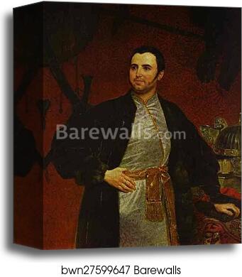 Portrait of M. A. Obolensky by Karl Brulloff, Canvas Print