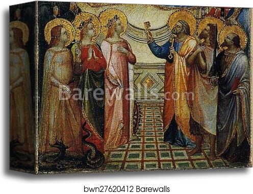 The Coronation of the Virgin among Saints and Angels. Detail by Giusto De’ Menabuoi, Canvas Print