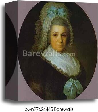 Portrait of an Unknown Lady in a White Cap by Fedor Rokotov, Canvas Print