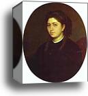 Portrait of a Young Woman Dressed in Black Velvet by Ivan Kramskoy, Canvas Print