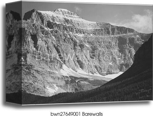 Close in view of mountain side, "From Going-to-the-Sun Chalet, Glacier National Park," Montana.  Photographs of National Parks and Monuments, compiled 1941 - 1942, documenting the period ca. 1933 - 1942 by Ansel Adams (1902-1984), Canvas Print