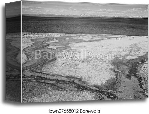 Yellowstone Lake - Hot Springs Overflow, Yellowstone National Park, Wyoming.  Photographs of National Parks and Monuments, compiled 1941 - 1942, documenting the period ca. 1933 - 1942 by Ansel Adams (1902-1984), Canvas Print