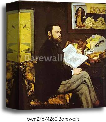 Portrait of Emile Zola by Edouard Manet, Canvas Print