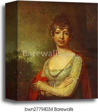 Portrait of Grand Duchess Maria Pavlovna by Vladimir Borovikovsky, Canvas Print
