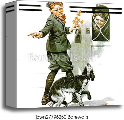 A Dog's Day by Norman Rockwell, Canvas Print