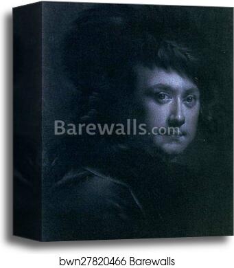 Self-Portrait in a Black Feathered Hat by Joseph Wright Of Derby, Canvas Print