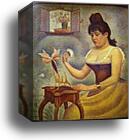 Young Woman Powdering Herself by Georges Seurat, Canvas Print
