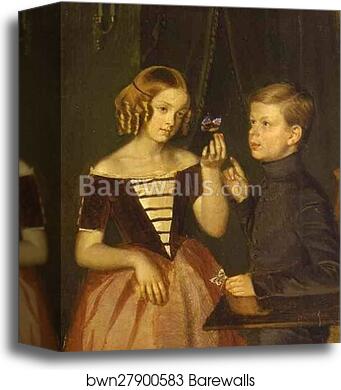 Portrait of Zherbin Children by Pavel Fedotov, Canvas Print