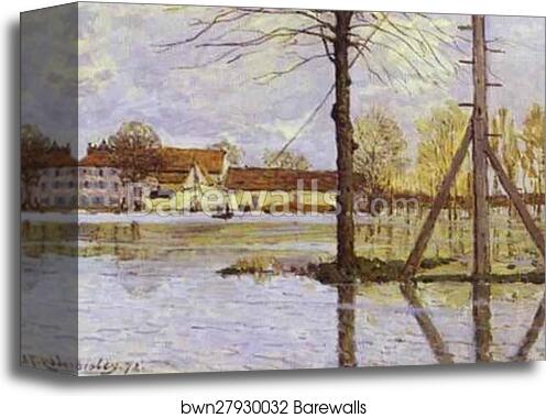 Ferry to the Ile-de-la-Loge - Flood by Alfred Sisley, Canvas Print Ferry to the Ile-de-la-Loge - Flood by Alfred Sisley, Canvas Print