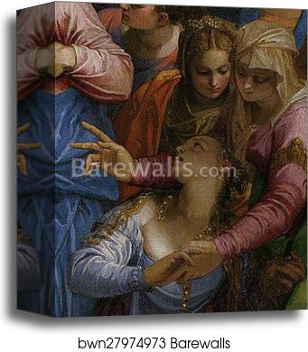 Christ Healing a Woman with an Issue of Blood. Detail by Paolo Veronese, Canvas Print