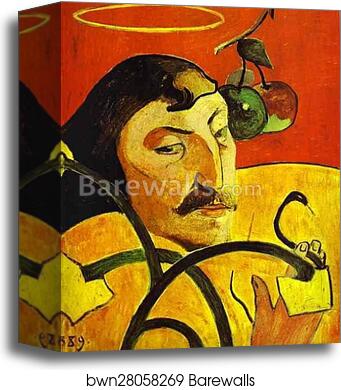 Caricature Self-Portrait by Paul Gauguin, Canvas Print