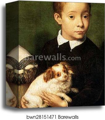 Portrait of Three Children. Detail by Sofonisba Anguissola, Canvas Print