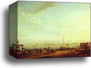 View of the Palace Embankment and the Summer Gardens from the Petersburg Side by Johann Georg Mayr, Canvas Print