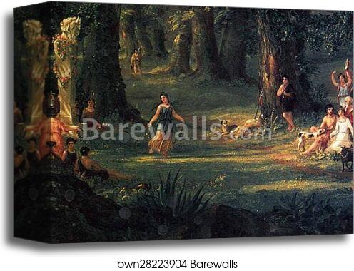 Dream of Arcadia. Detail by Thomas Cole, Canvas Print