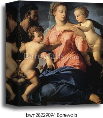 The Madonna and Child with the Infant St.John the Baptist by Agnolo Bronzino, Canvas Print