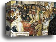 The Burial of St Lucy. Detail by Altichiero Da Zevio, Canvas Print
