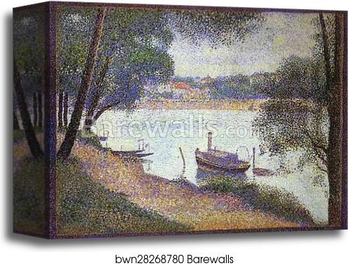 Gray Weather, La Grande Jatte by Georges Seurat, Canvas Print