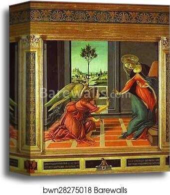 Cestello Annunciation by Alessandro Botticelli, Canvas Print