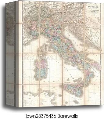 Carte Physique et Politique de L'Italie dela Region des Alpes et des ProvincesAutrichiennes sur L'Adriatique by Victor Jules Levasseur, Canvas Print Carte Physique et Politique de L'Italie dela Region des Alpes et des ProvincesAutrichiennes sur L'Adriatique by Victor Jules Levasseur, Canvas Print