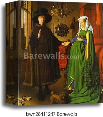 Giovanni Arnolfini and His Wife Giovanna Cenami (The Arnolfini Marriage) by Jan Van Eyck, Canvas Print