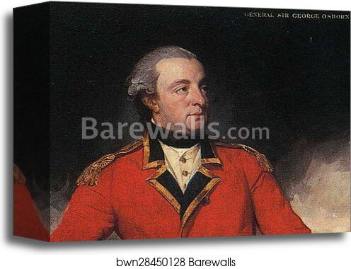 Sir George Osborn, Bart. Detail by George Romney, Canvas Print